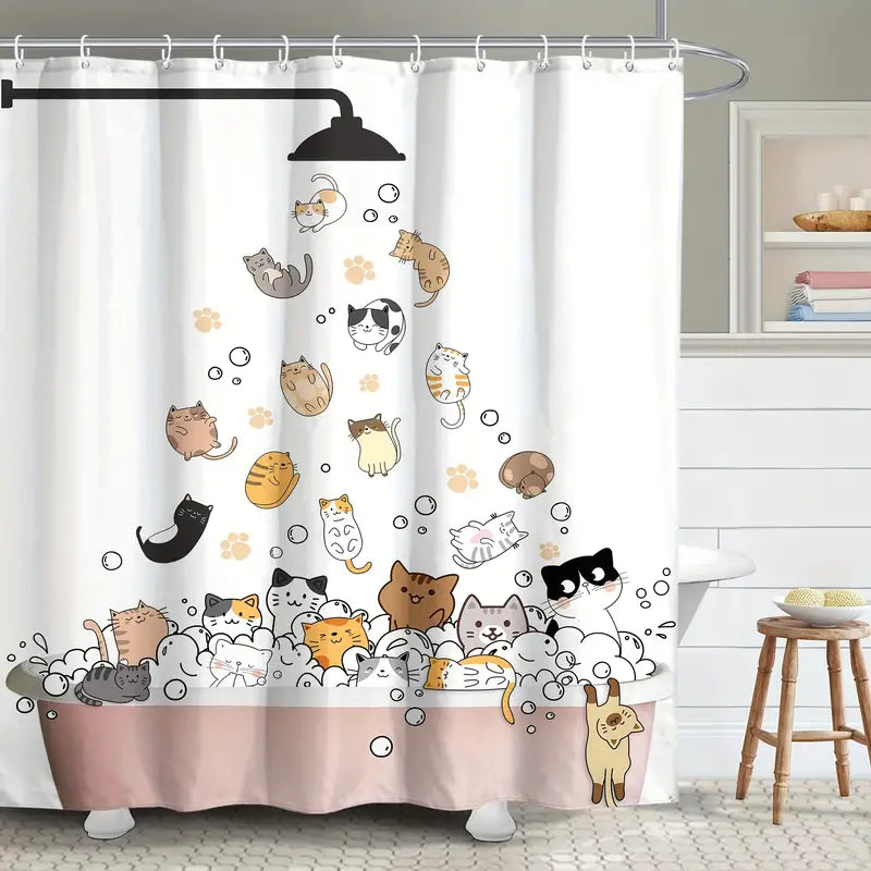 Cortina Baño Cats Shower