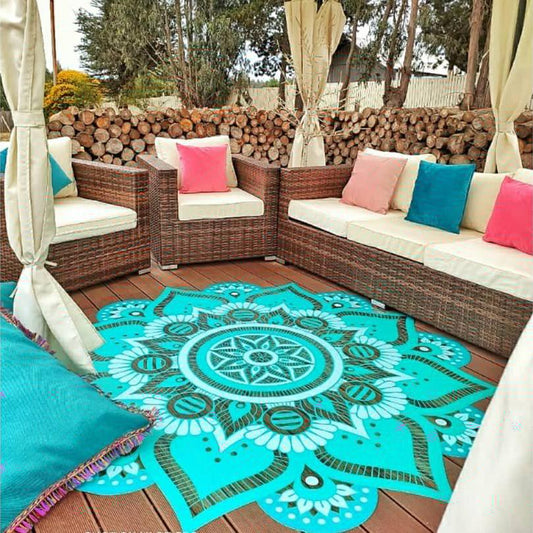 Alfombra Vinílica / Mandala Boho Wood Sky