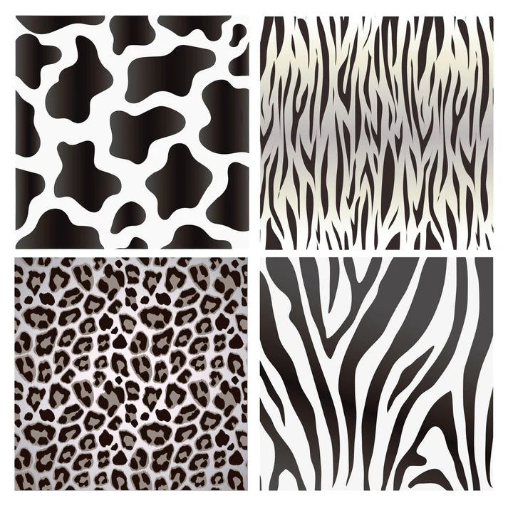 Set Baldosas Adhesivas / B&W Animal Print