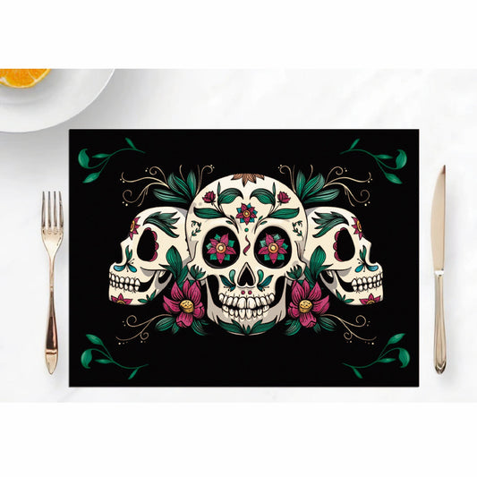 Set Individuales / Calavera Floral