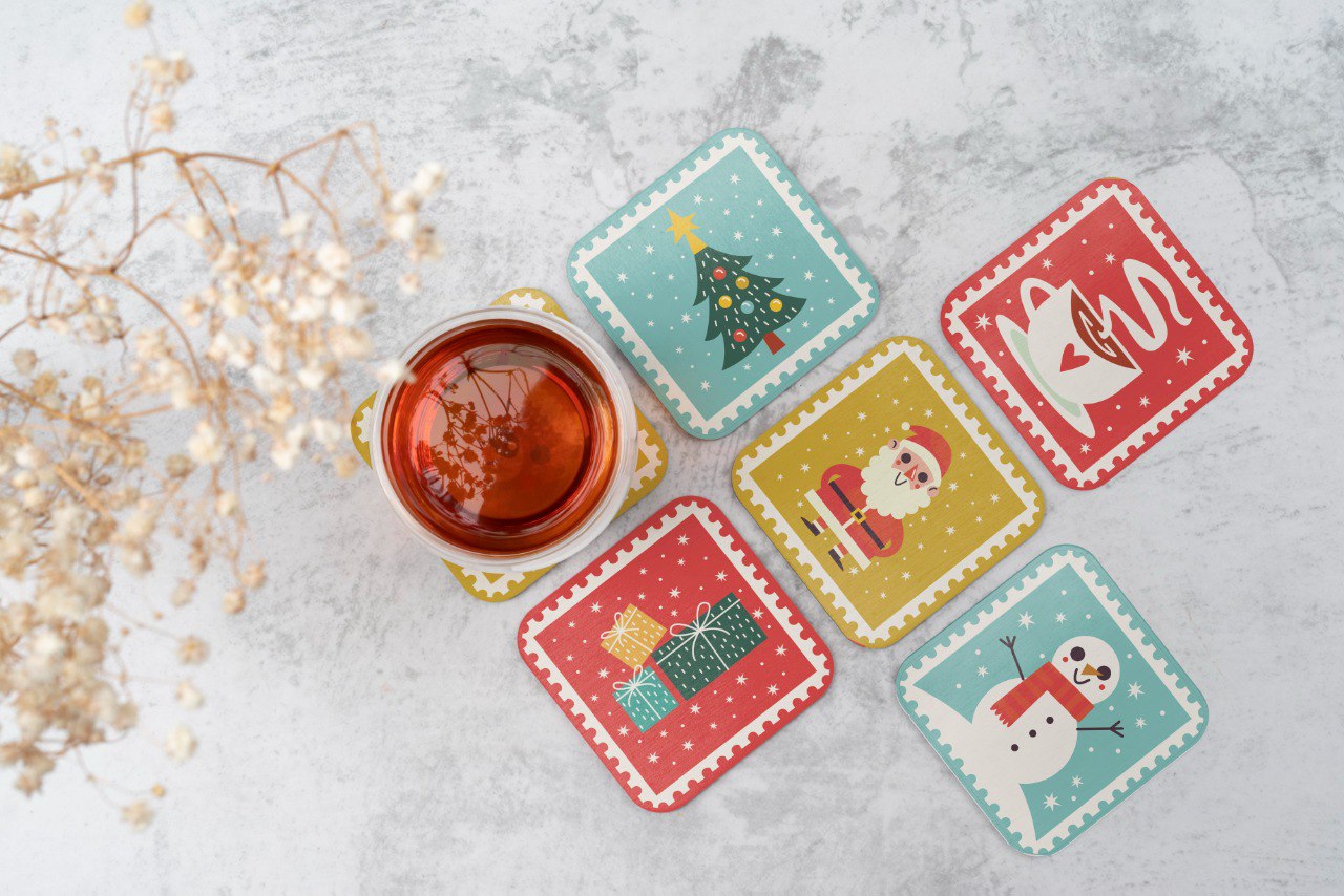 Set Posavasos / Christmas Stamps