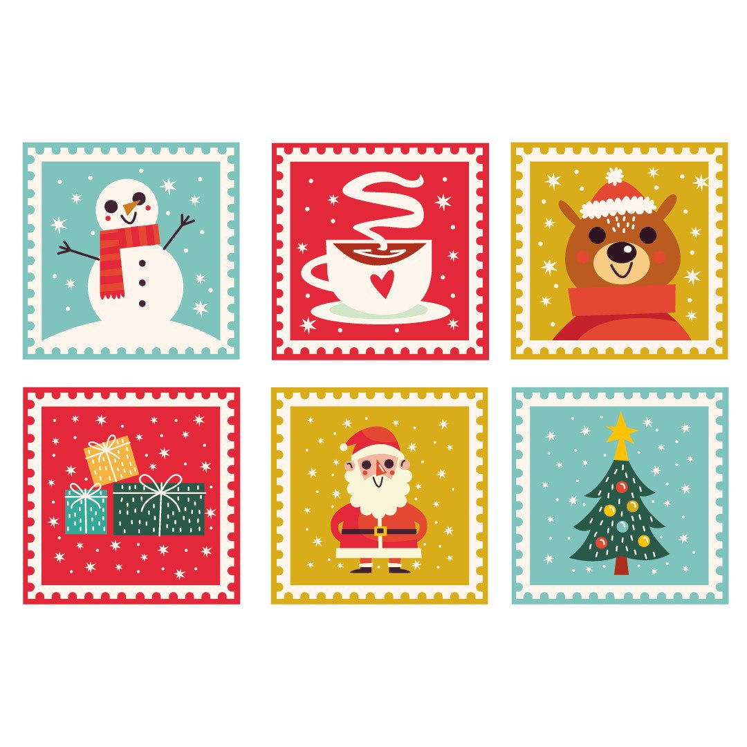 Set Posavasos / Christmas Stamps