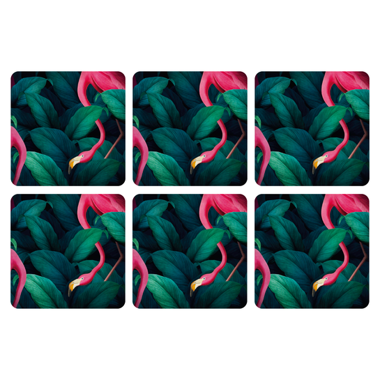 Set Posavasos / Flamingos in the Jungle